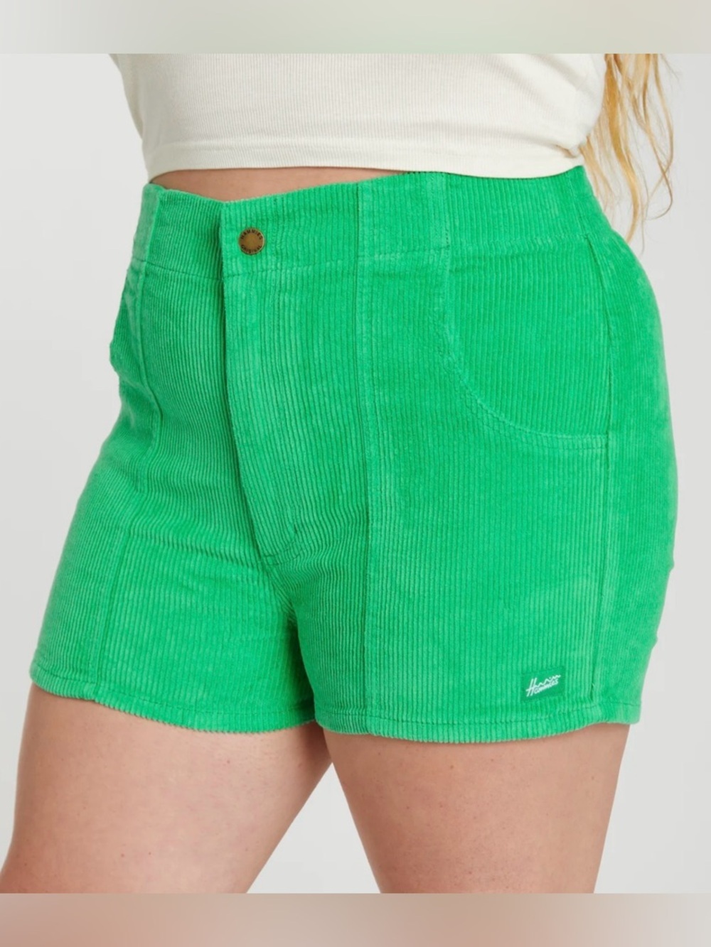 Hammies Green Corduroy High Rise Women’s Shorts Size 32 NWT Retro Surf